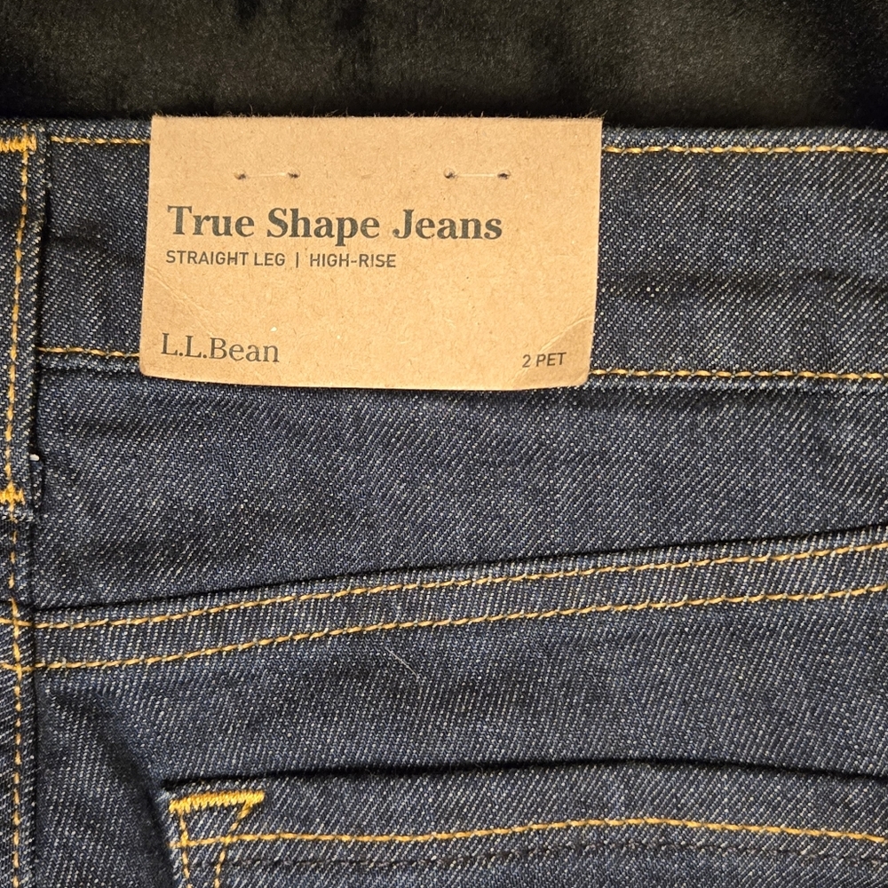 L.L Bean True Shape Fleece Lined Denim Jeans Womens Size 2P - Picture 5 of 9